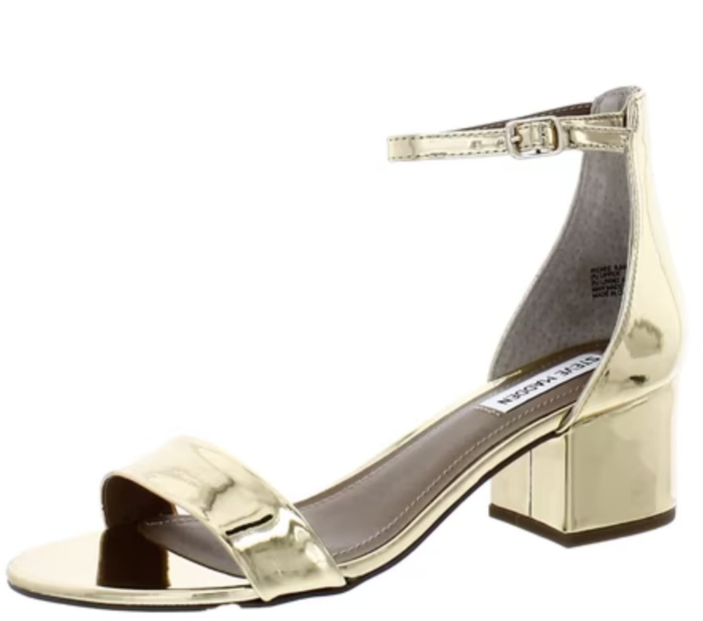 NWT Steve Madden - Gold Irenee Block Heel Sandal - 5.5